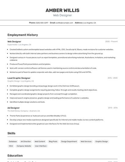 Resume example 2