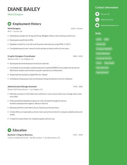 Web Designer Resume