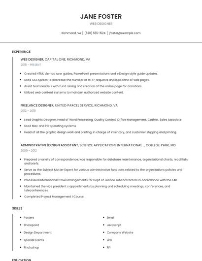 Web Designer Resume