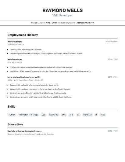 Resume example 2