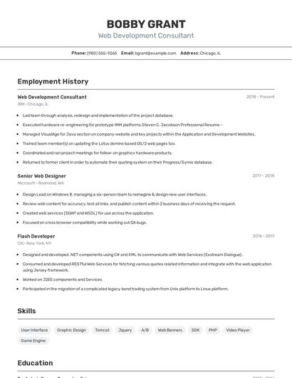 Resume example 2