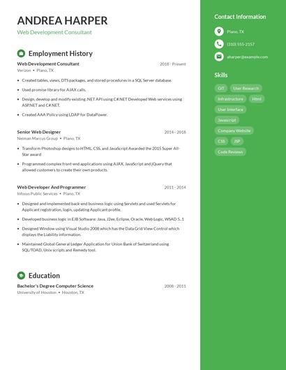 Resume example 4