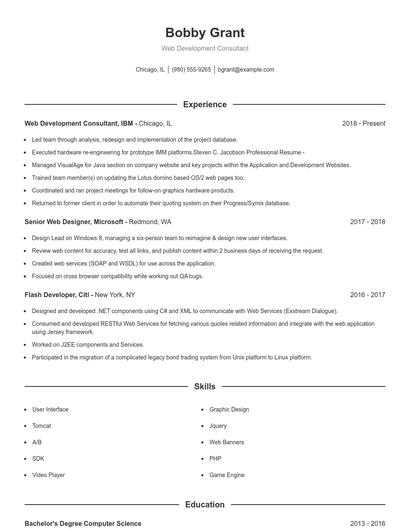 Resume example 1