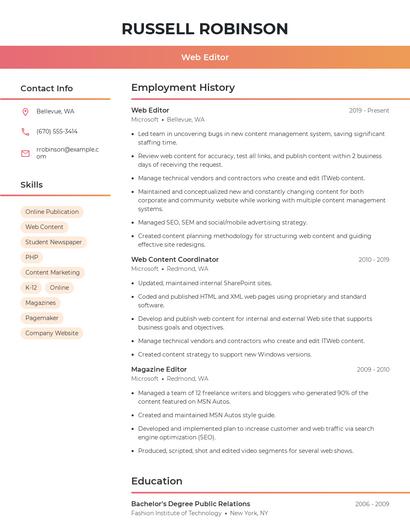 Resume example 3