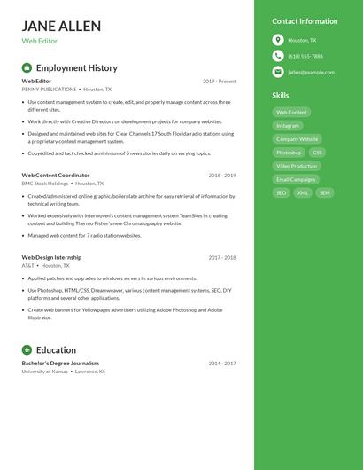 Resume example 5