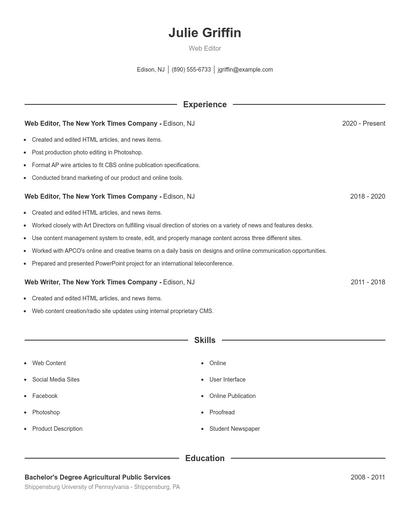 Resume example 1