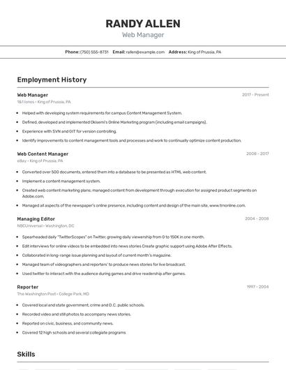 Resume example 2