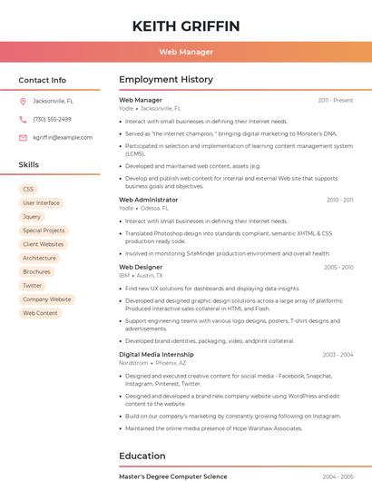 Resume example 3