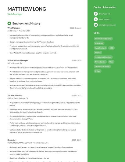 Resume example 5