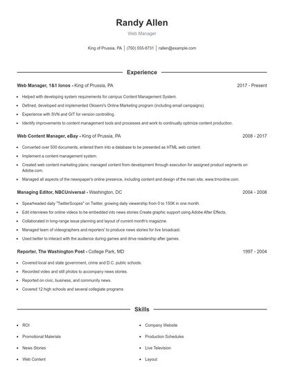 Resume example 1