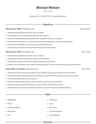 Resume example 1