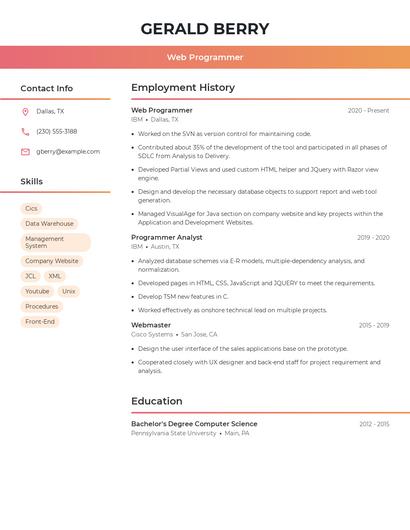 Resume example 3
