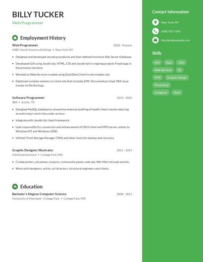 Web Programmer Resume