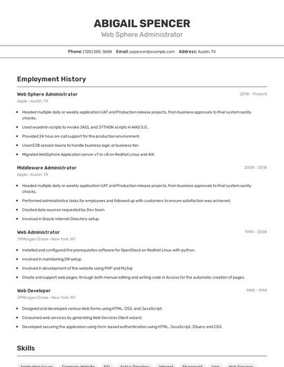 Resume example 2