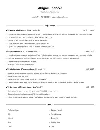 Resume example 1