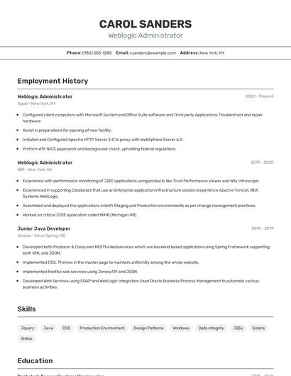 Resume example 2