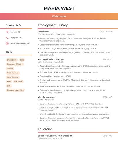 Resume example 3