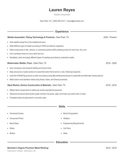 Resume example 1