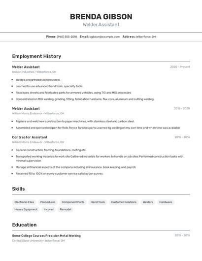 Resume example 2