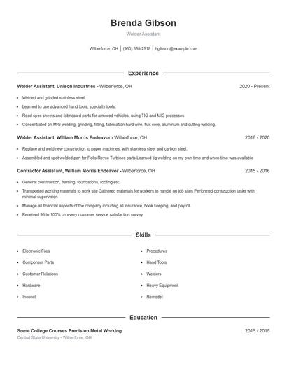 Resume example 1