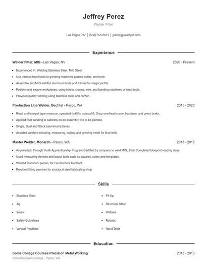 Resume example 1