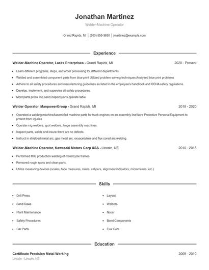 Resume example 1