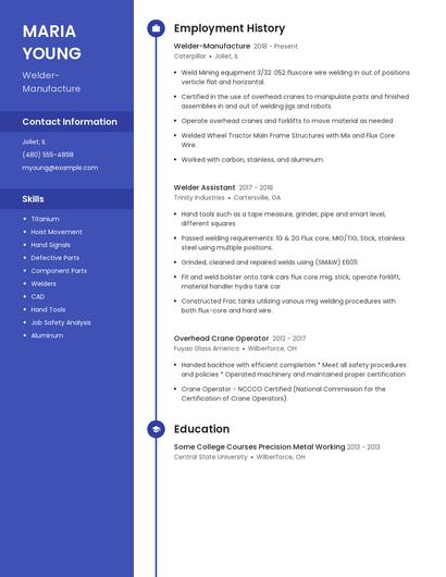 Welder-Manufacture Resume