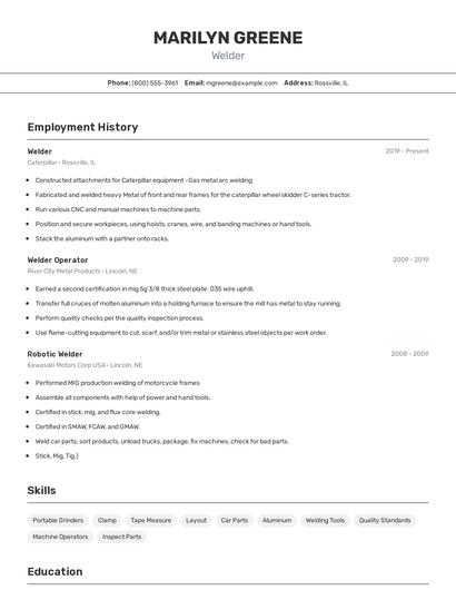 Resume example 2
