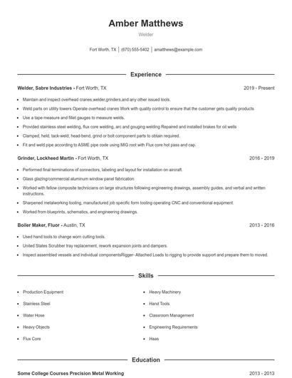 Welder Resume