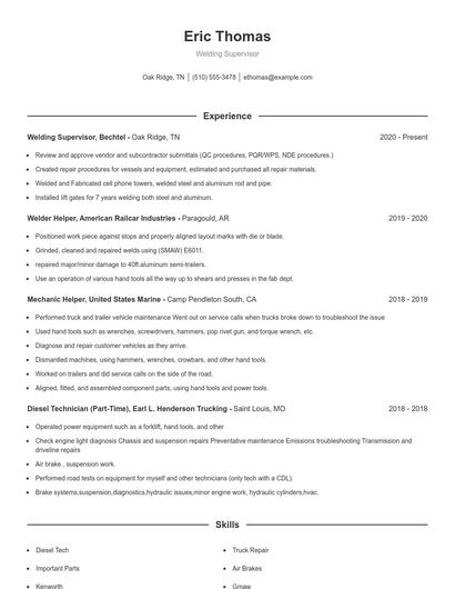 Resume example 1