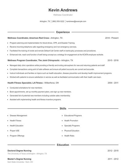 Resume example 1
