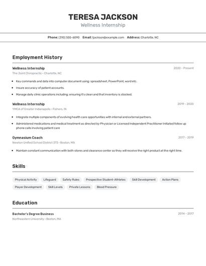 Resume example 2