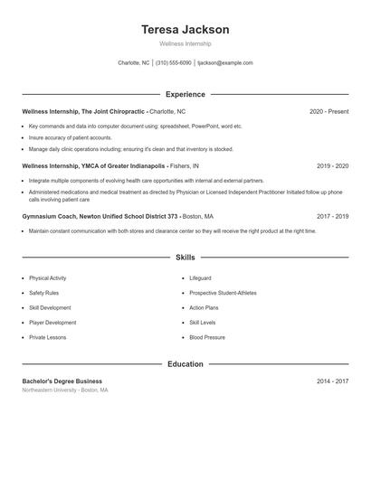 Resume example 1