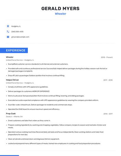 Wheeler Resume
