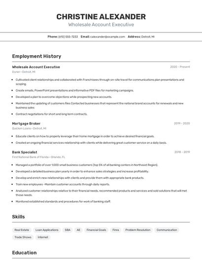 Resume example 2