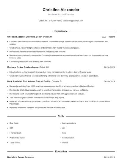 Resume example 1