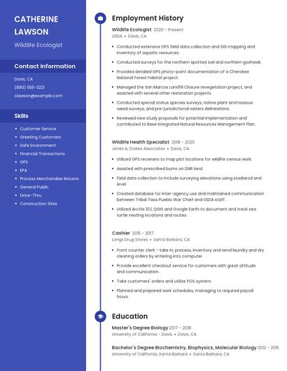 Wildlife Ecologist Resume