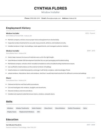 Resume example 2