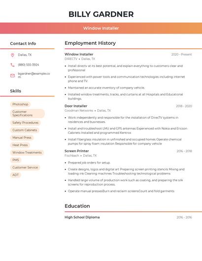 Resume example 3