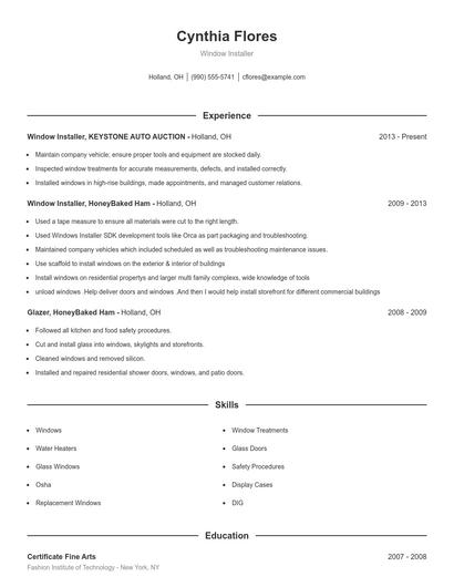 Resume example 1