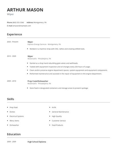 Wiper Resume