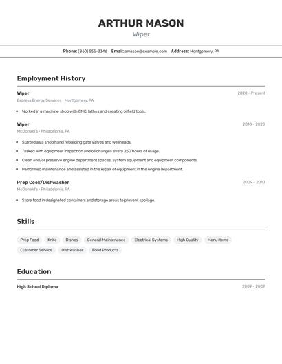 Wiper Resume