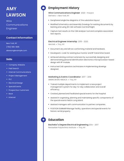 Wire Communications Engineer Resume