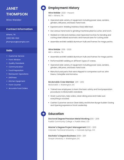 Wire Welder Resume