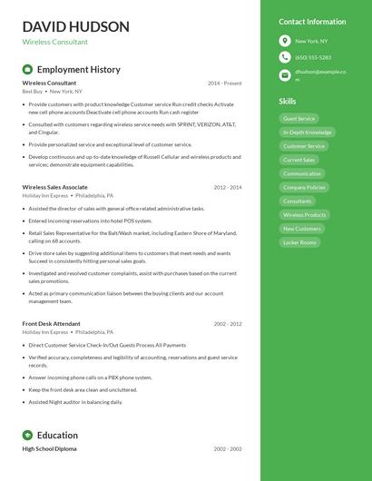Wireless Consultant Resume