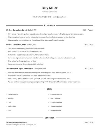 Resume example 1