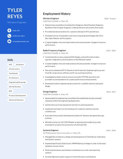Wireless Engineer Resume