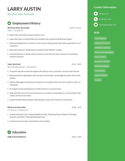 Resume example 5