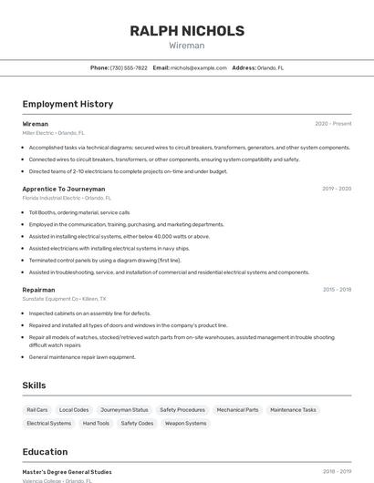 Resume example 2
