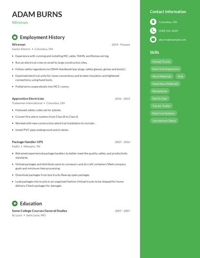 Resume example 4